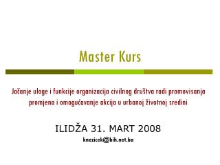 Master Kurs