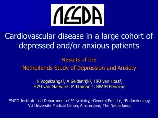 Cardiovascular disease in a large cohort of depressed and/or anxious patients