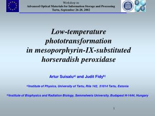 Low-temperature phototransformation in mesoporphyrin-IX-substituted horseradish peroxidase