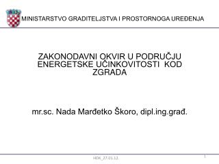 Zakonodavni okvir u području energetske učinkovitosti kod zgrada