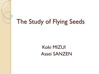 The Study of Flying Seeds