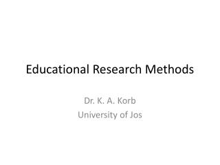 Educational Research Methods