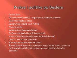 Prakse i politike po Desleru