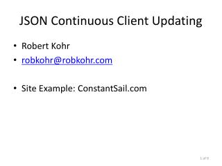 JSON Continuous Client Updating