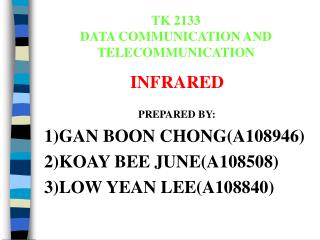 TK 2133 DATA COMMUNICATION AND TELECOMMUNICATION