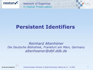 Persistent Identifiers