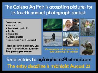 The Galena Ag Fair is accepting pictures for its fourth annual photograph contest