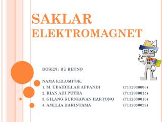 SAKLAR ELEKTROMAGNET