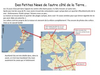 Des Petites News de l’autre côté de la Terre…