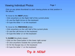 Viewing Individual Photos