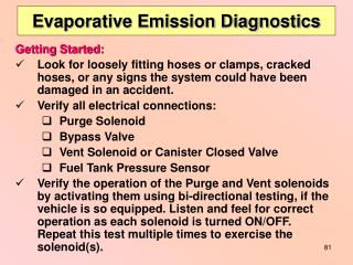 Evaporative Emission Diagnostics