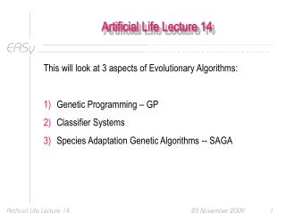 Artificial Life Lecture 14