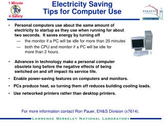Electricity Saving Tips for Computer Use