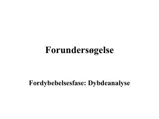 Forundersøgelse