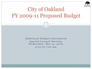 City of Oakland FY 2009-11 Proposed Budget