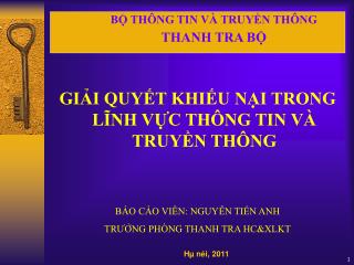 BỘ THÔNG TIN VÀ TRUYỀN THÔNG