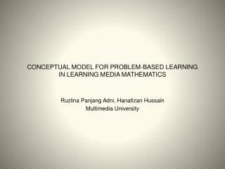 CONCEPTUAL MODEL FOR PROBLEM-BASED LEARNING IN LEARNING MEDIA MATHEMATICS