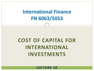 International Finance FN 6063/5053