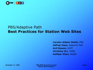 PBS/Adaptive Path Best Practices for Station Web Sites