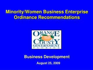 Minority/Women Business Enterprise Ordinance Recommendations