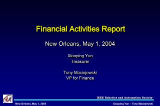 Financial Activities Report