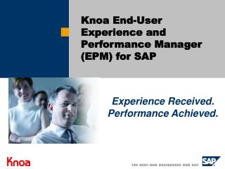 Knoa End-User Experience and Performance Manager (EPM) for SAP