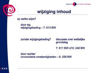 wijziging inhoud