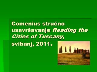 Comenius stručno usavršavanje Reading the Cities of Tuscany , svibanj, 2011 .
