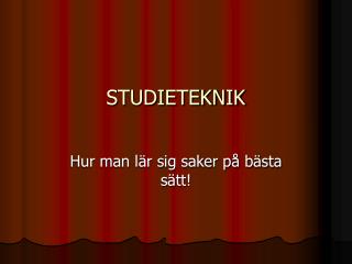 STUDIETEKNIK