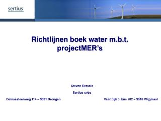 Richtlijnen boek water m.b.t. projectMER’s