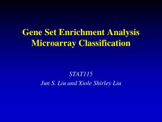 Gene Set Enrichment Analysis Microarray Classification
