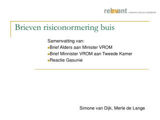 Brieven risiconormering buis