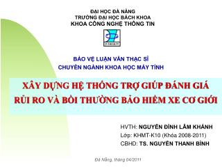 BẢO VỆ LUẬN VĂN THẠC SĨ CHUYÊN NGÀNH KHOA HỌC MÁY TÍNH