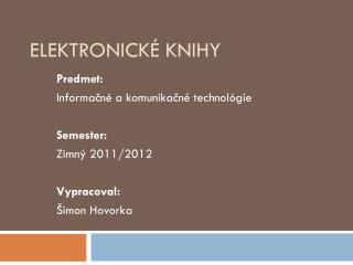 Elektronické knihy