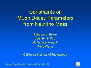 Constraints on Muon Decay Parameters from Neutrino Mass