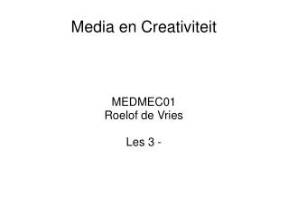 Media en Creativiteit