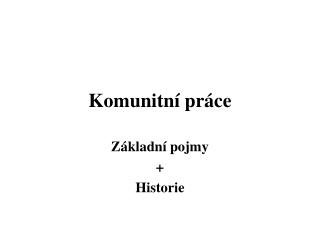 Komunitní práce