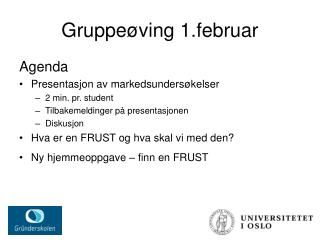 Gruppeøving 1.februar