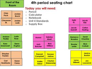 4th period seating chart