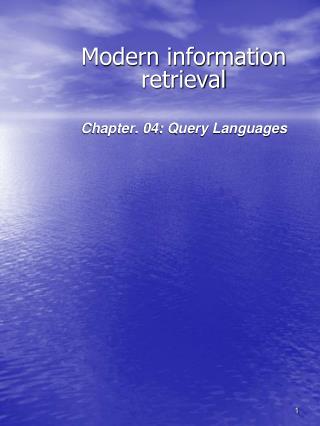 Modern information retrieval