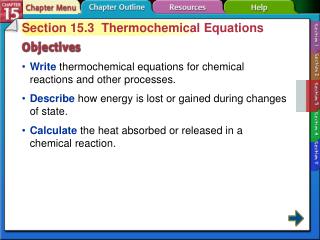 Section 15.3 Thermochemical Equations