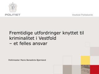 Fremtidige utfordringer knyttet til kriminalitet i Vestfold – et felles ansvar