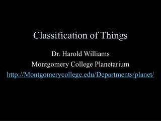 Classification of Things