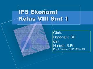 IPS Ekonomi Kelas VIII Smt 1