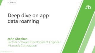 Deep dive on app data roaming