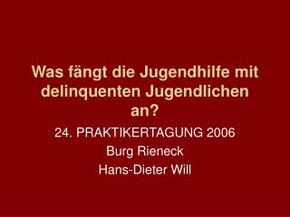 Was fängt die Jugendhilfe mit delinquenten Jugendlichen an?