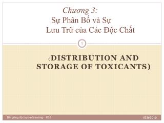 Chương 3: Sự Phân Bố và Sự Lưu Trữ của Các Độc Chất