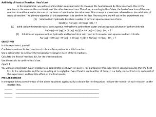 Additivity of Heats of Reaction: Hess’s Law