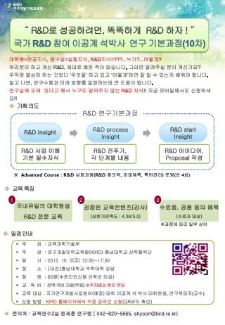 대학원 = 전공지식 , 연구실 = 실험지식 , R&amp;D 지식 =???... 누가 ?... 어떻게 ?