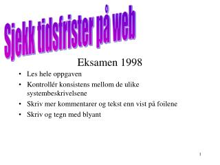 Eksamen 1998